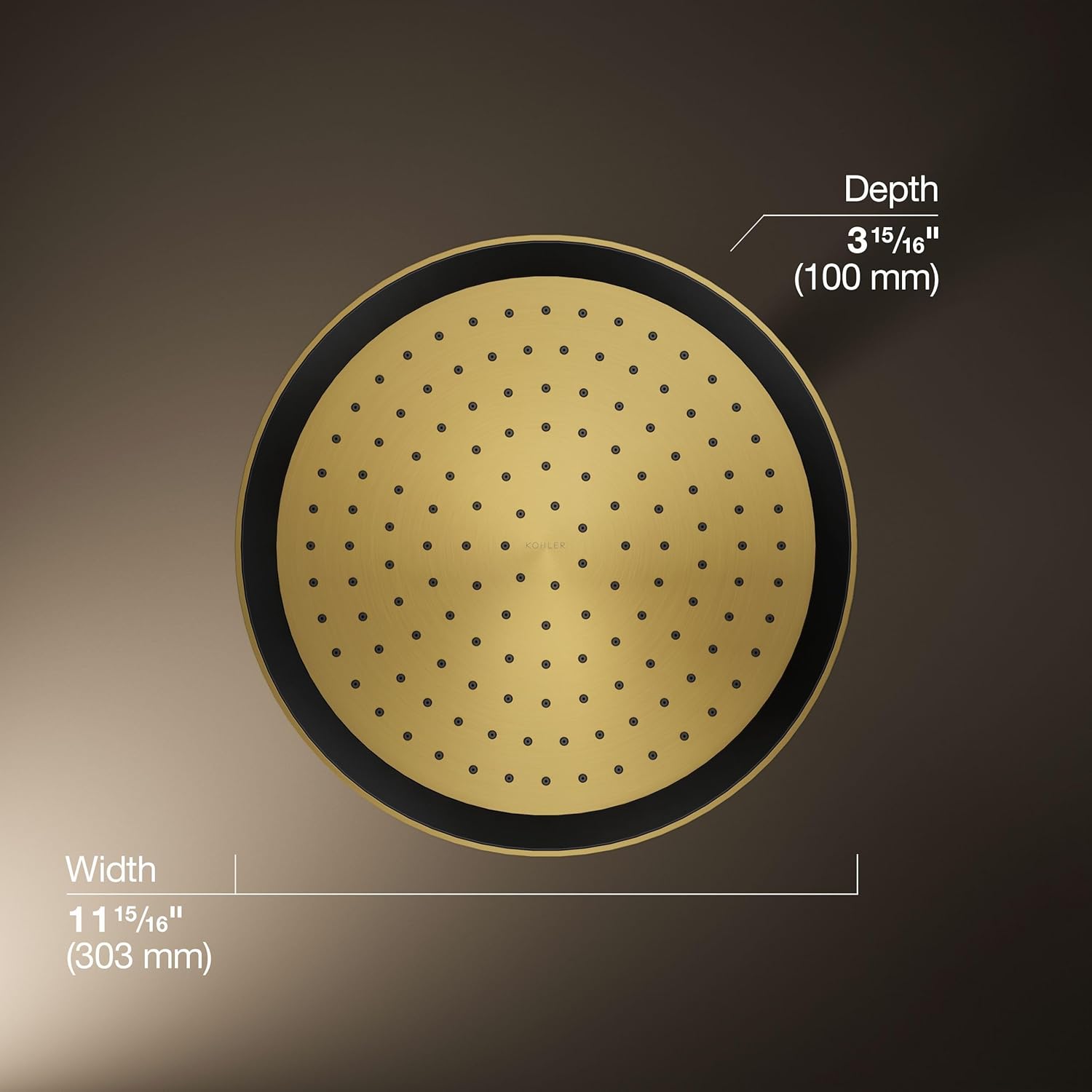 Kohler 26291-G-2MB Statement® Round 12" single-function rainhead, 1.75 gpm, Vibrant Brushed Moderne Brass