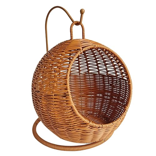 Riiichflowshop Hamaca Colgante con Forma de Cesta de ratán de imitación para Gatos Espacios pequeños cómoda…