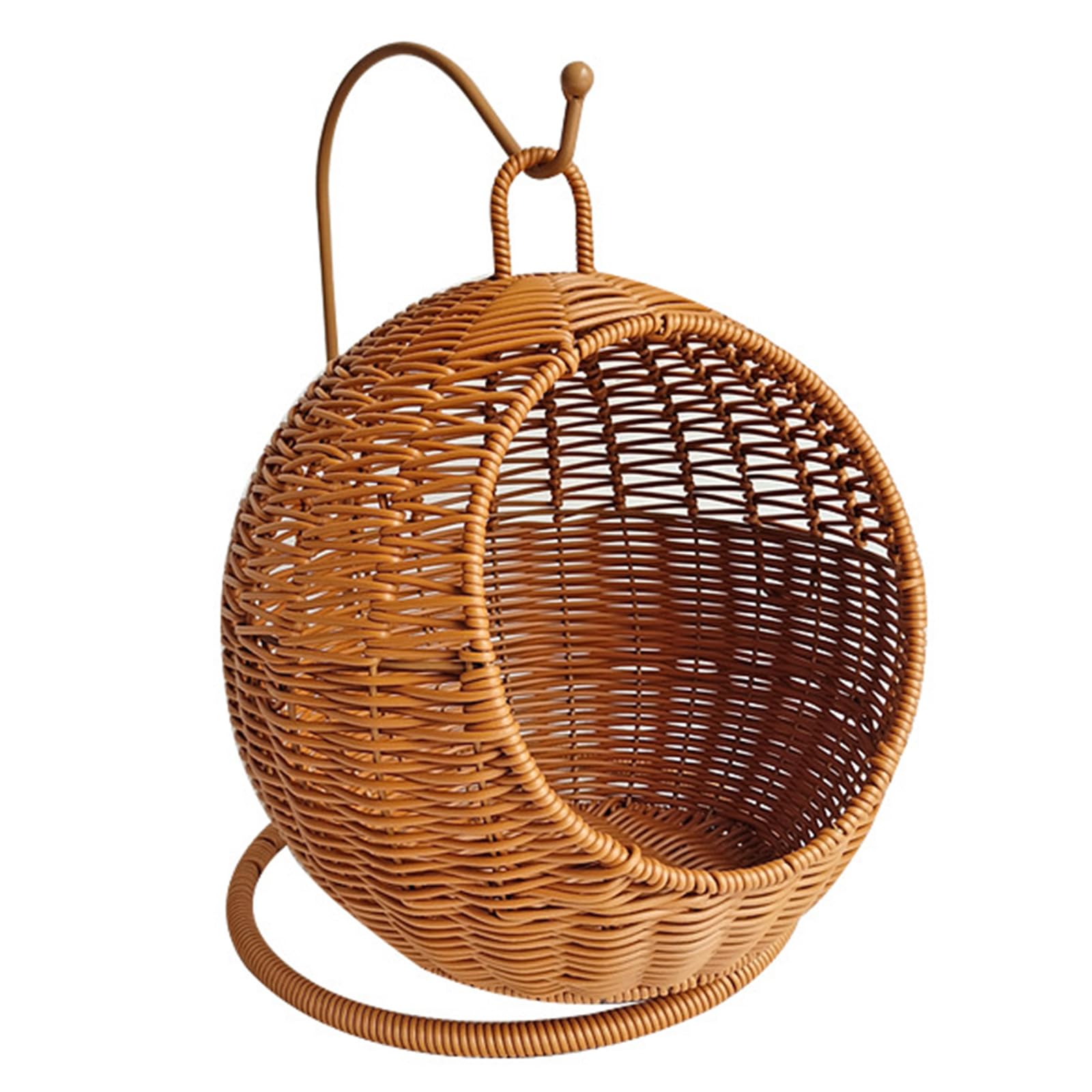 Cesta per gatti in finto rattan, letto amaca da appendere per piccoli spazi, comoda cuccia per gatti di piccola taglia per interni