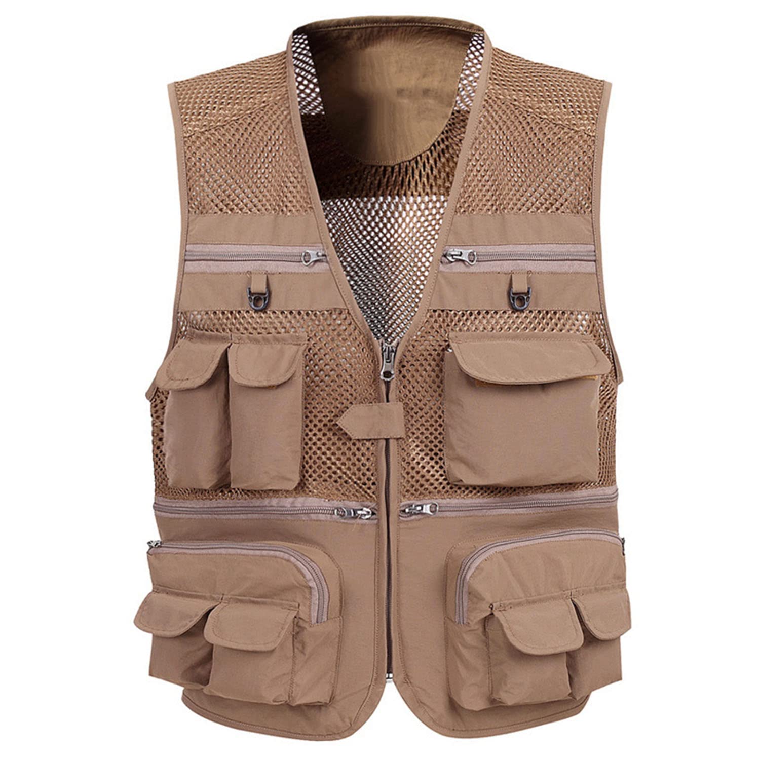 Chaleco Multibolsillo para Hombre Chaleco De Malla De Secado Rápido Chaqueta Transpirable para Exteriores Chaleco De Pesca Informal Multifuncional