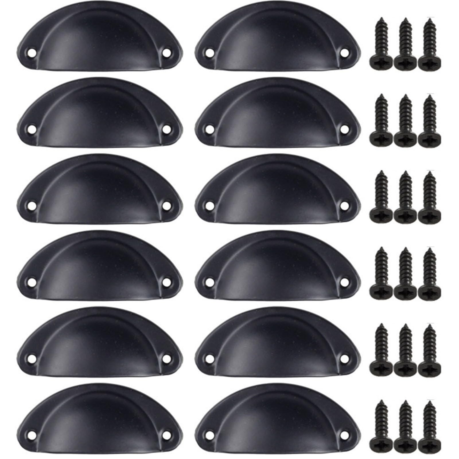 Fagoritime Color 5 Vintage Shell Cup Pull Handles, Iron Semicircle Shell Cup Handles(Color 5)