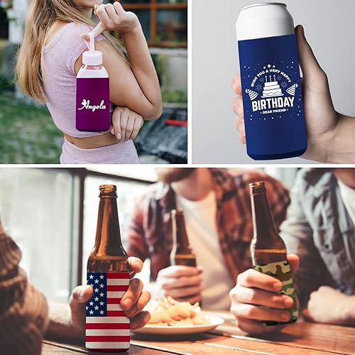 Miniatura 6 de Fundas delgadas personalizadas para enfriar latas a granel personalizadas para latas y botellas, soporte para botellas y latas de cerveza con