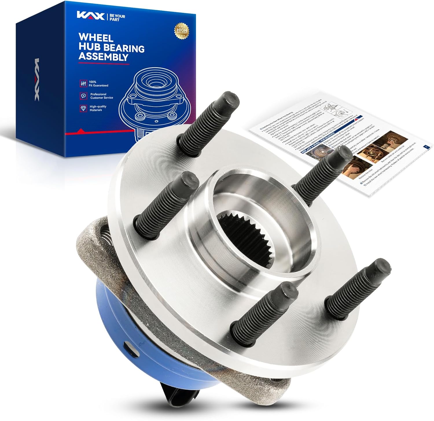 KAX 513214 1PC Front Wheel Hub Bearing Compatible with Chevrolet Cobalt 2008-2010,W/ABS 5 Lugs Wheel Bearing and Hub Assembly