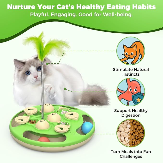Cat Puzzle Feeder 3 in 1 juguete interactivo para gatos miniatura 5