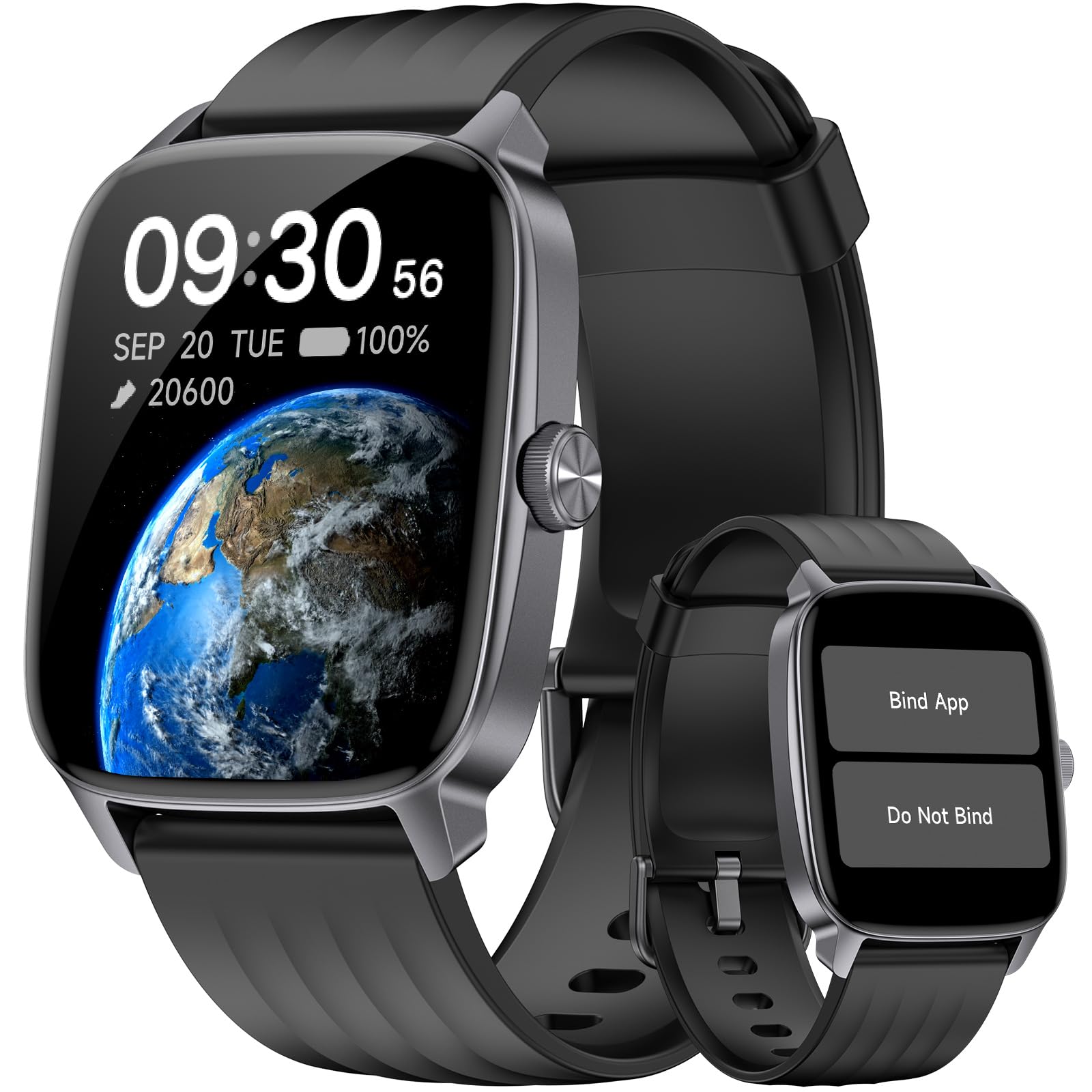 Pedometer Watch No APP/Phone Required, 1.85" Display Fitness Tracker Watch with Pedometer, Calories & Step Counter, Waterproof Smart Watches with Heart Rate Monitor, Sleep Tracking for Women Men