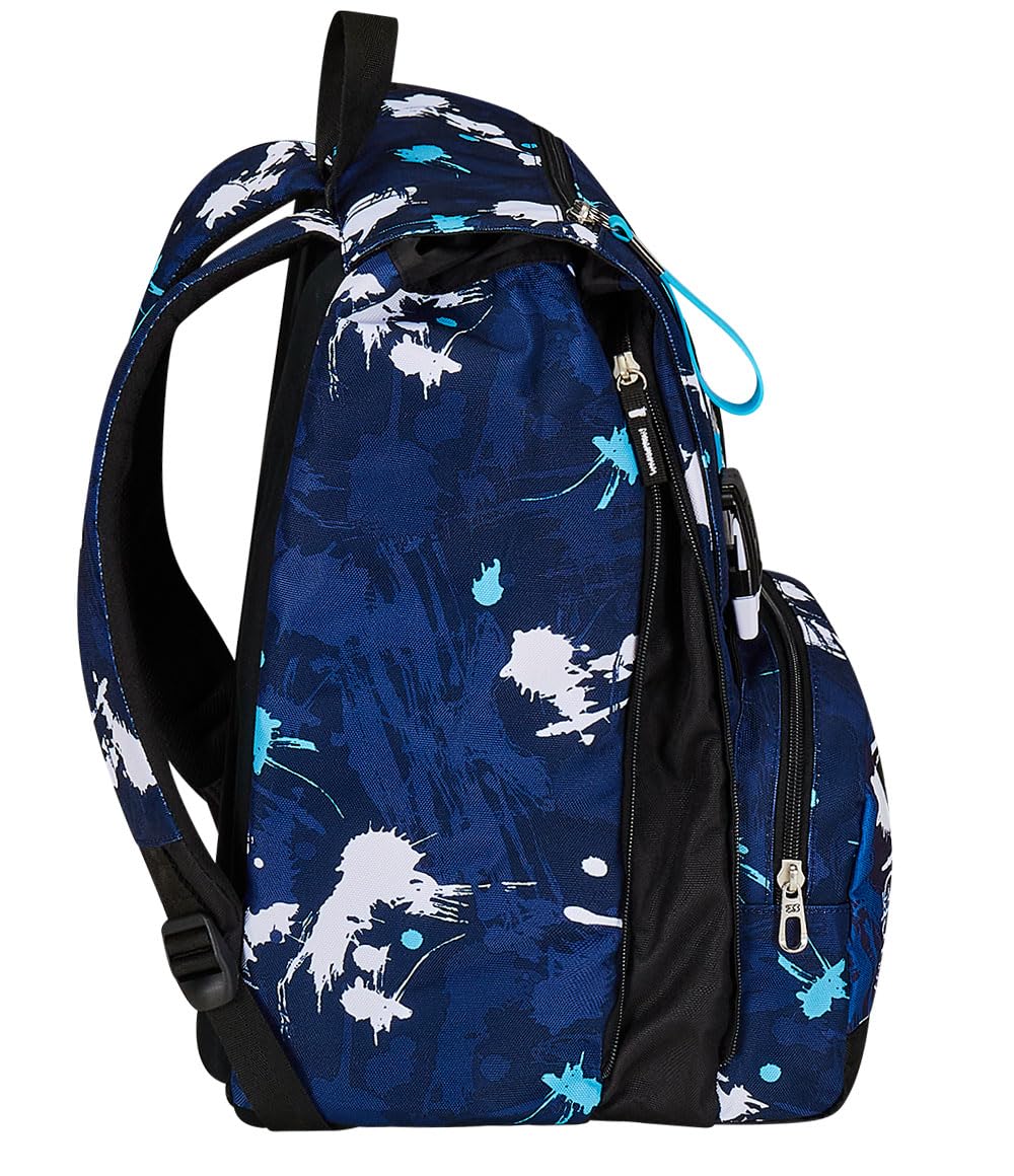 Seven Zaino Doppio Scomparto Estensibile, SpottyBlue, Blu, Maxi Capienza, Schienale Preformato, Bambini e Ragazzi, Scuola & Viaggio