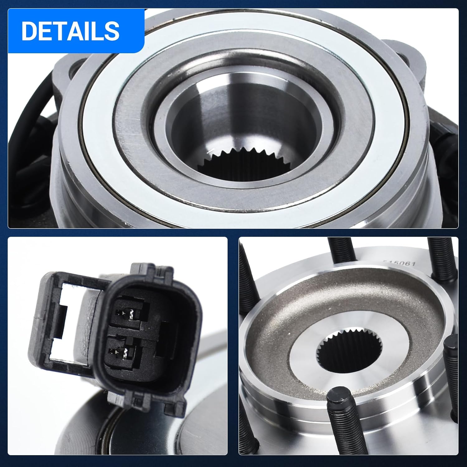 Autoround 515061 4WD Front Wheel Bearing and Hub Assembly fit for 4x4 2003 2004 2005 Dodge Ram 2500 3500, 8-Lug w/ABS, Set of 2