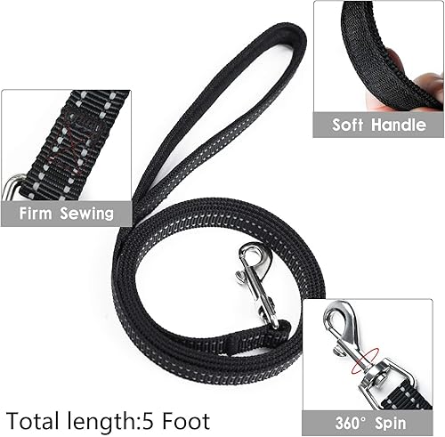 Miniatura 6 de Yimeis - Juego de arnés y correa para perro arnés de malla suave sin tirones chaleco reflectante ajustable para cachorros para perros pequeños y