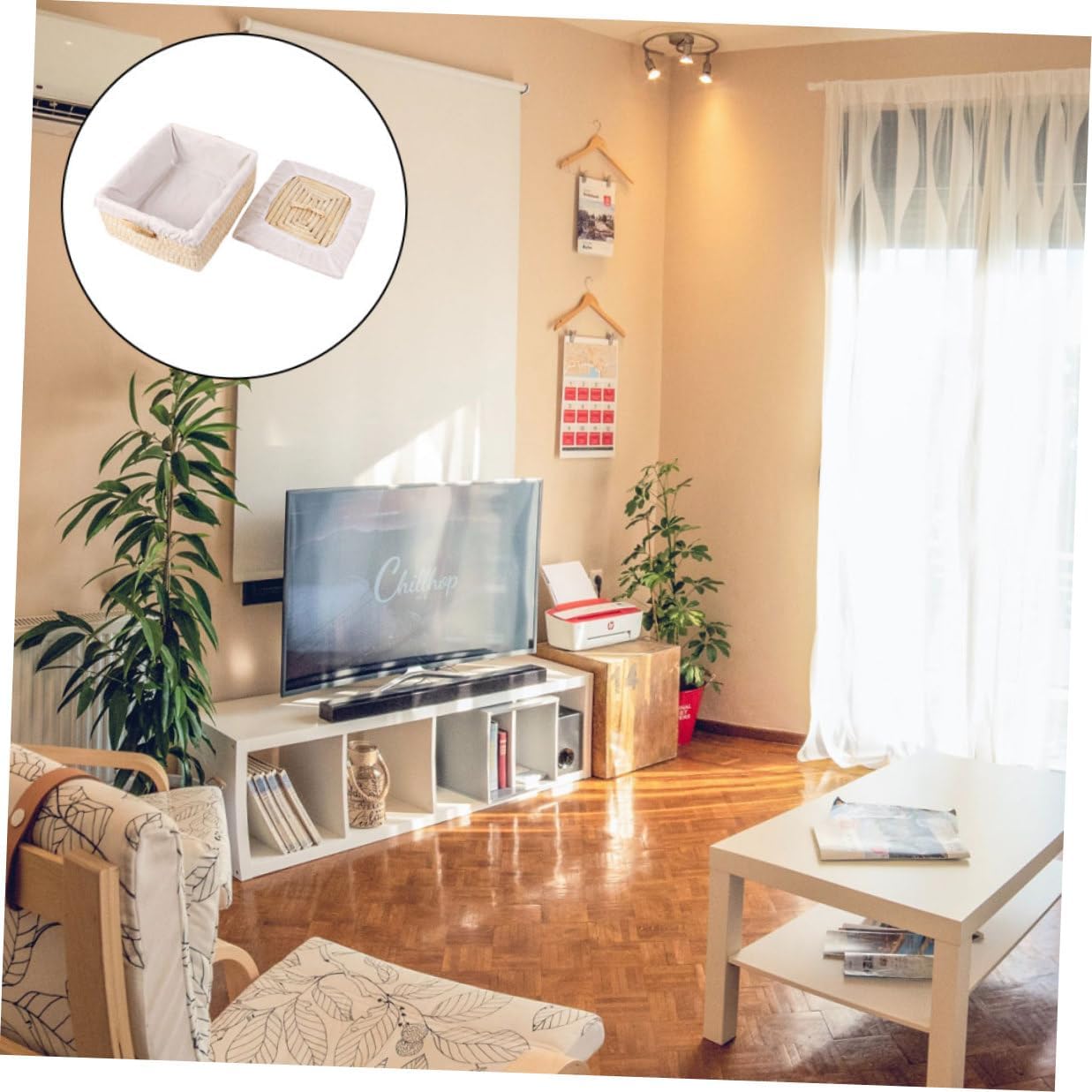 Straw Bread Basket with Lid 25x30x14cm, Woven Storage Container for 5-10 Buns, Egg Basket and Fruit Tray for Kitchen Organization and Food Serving