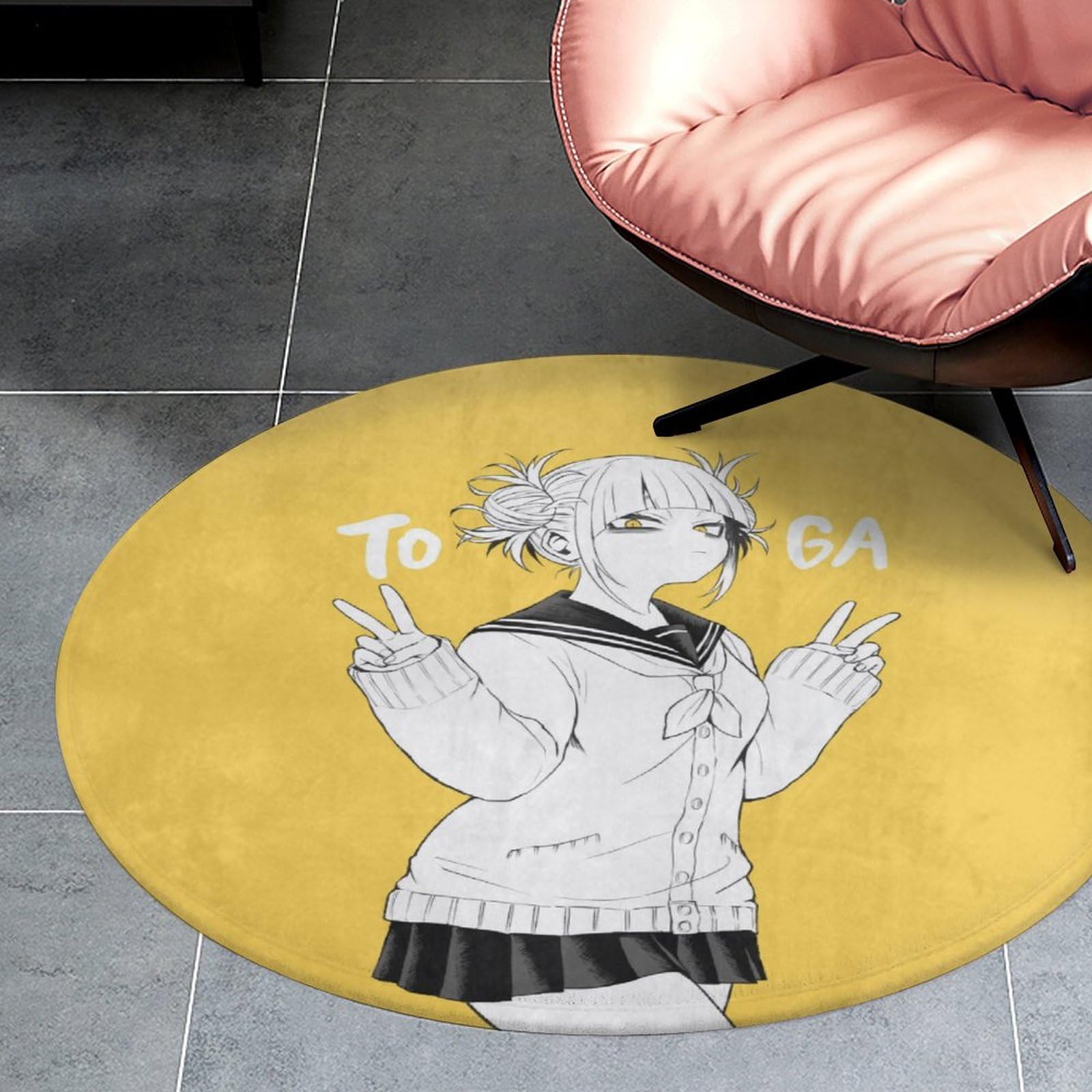 Amazon | ヒロアカ トガヒミコ マット 円形マット ラグマット 丸型