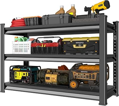 40" W Garage Shelving Heavy Duty, 1440LBS Loads Garage Storage Shelves Heavy Duty, 3-Tier Metal Shelving Units and Storage Racks, Industrial Utility Shelf,40" Wx18 Dx36 H, Black