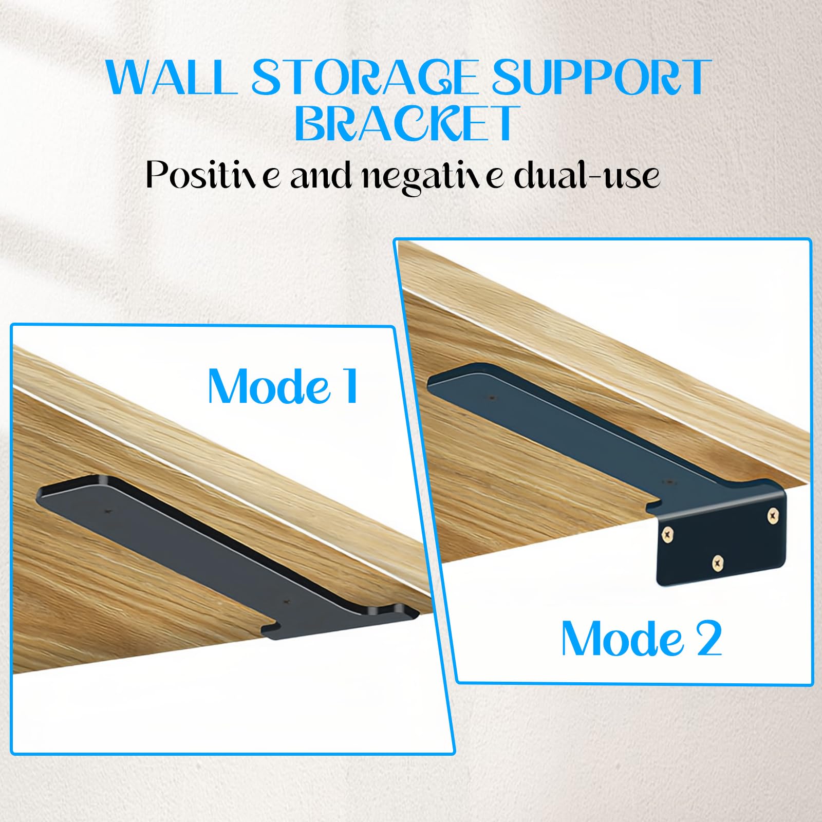 4 Pack 6 inch Heavy Duty Industrial Shelf Bracket, Black Floating Shelf Bracket with Screws and Wall Plugs - Image 4