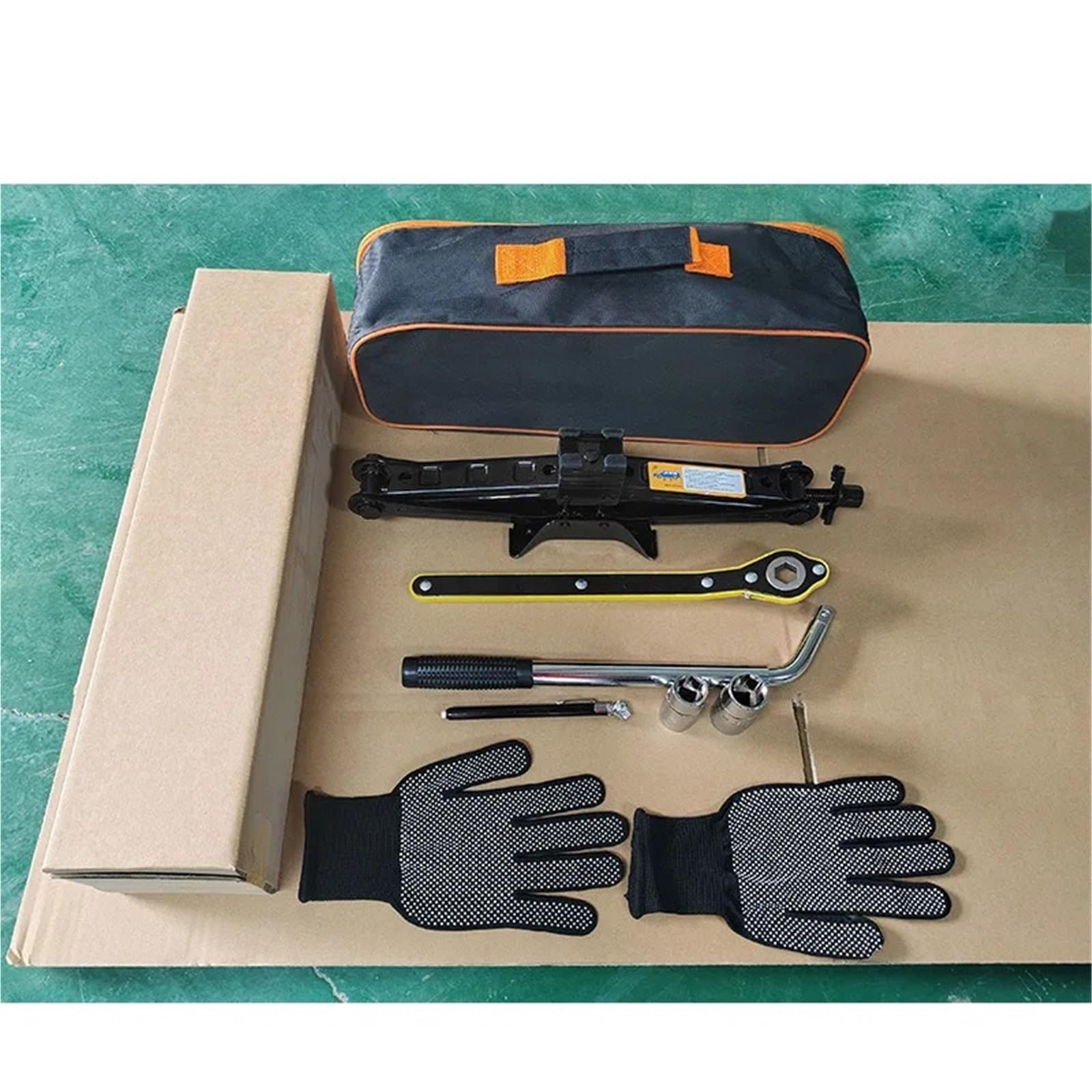 Cric A Forbice Per Auto Cric for auto Set da 2 tonnellate a forbice Cambio pneumatici Strumento multifunzione portatile(2T double tooth set)