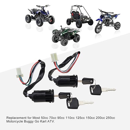 Miniatura 5 de GOOFIT Interruptor de llave de encendido hembra de 4 cables de repuesto para Go Kart Quad Dirt Bike ATV Kazuma Tank Roketa SUNL Electra Baja Hensim