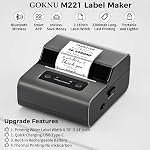 M221 Label Maker, Upgrade 3 Inch Bluetooth Thermal Label Printer for Batch Printing, Barcode, Address, Product Ingredient, Barcode Label Printer for Small Business,File Folder,for Phone & PC