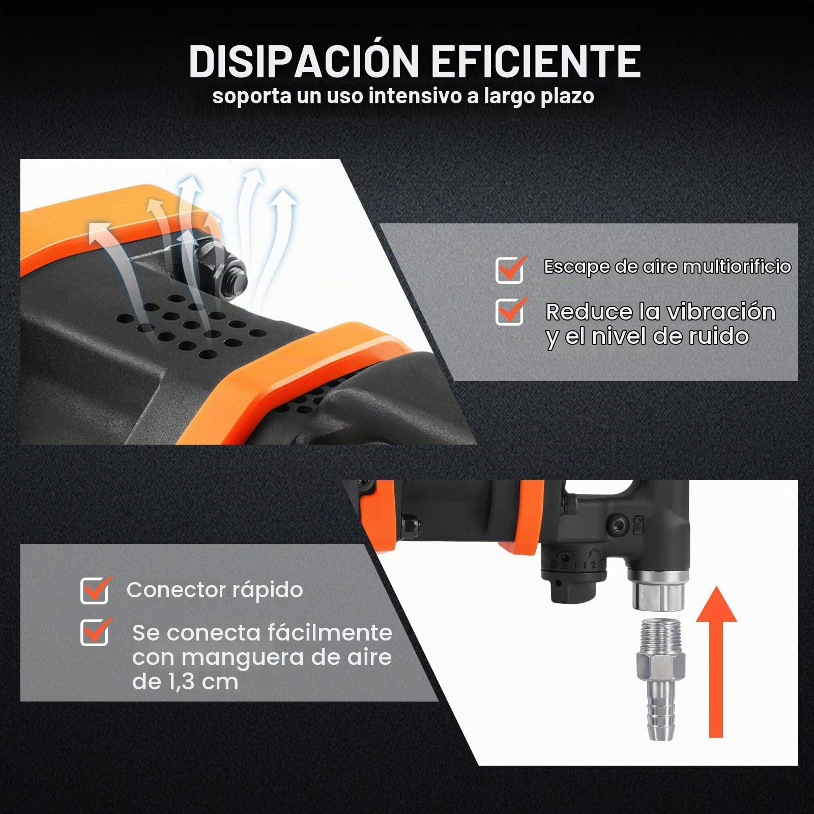 VEVOR Llave de impacto neumática de 1" Pistola de impacto 3160 pies-lbs Salida de torque inverso 5000 RPM Mango en D para tareas de camiones, entusiastas de la automoción, mecánicos profesionales