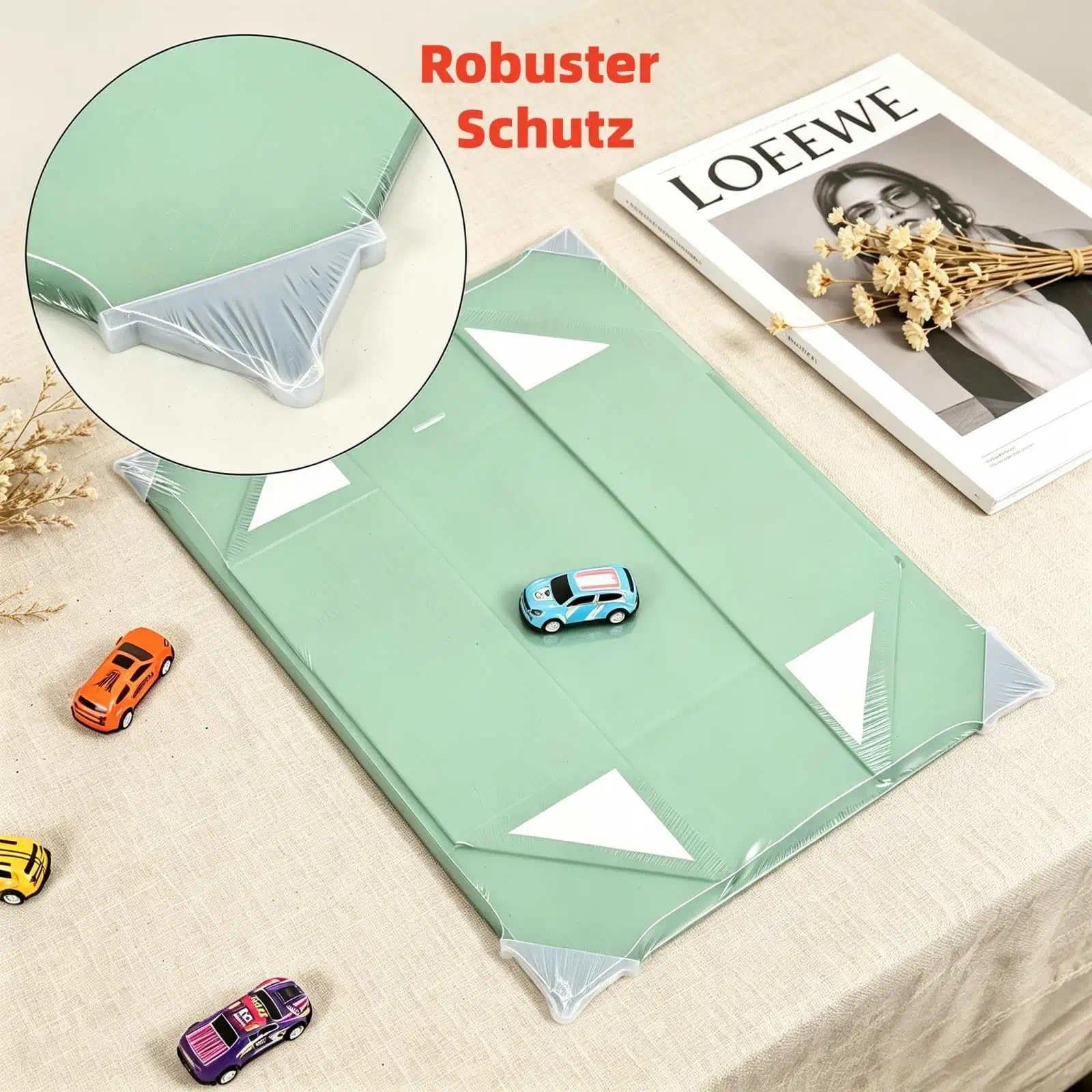 Grün Geschenkbox groß 48.5 x 40.5 x 15.3 cm Geschenkbox mit Deckel 3 Stück | Magnetische extra groß, Inkl. Schleife, Inkl. Raffia & Grußkarte, Ideal für Hochzeitskleid & Anzug