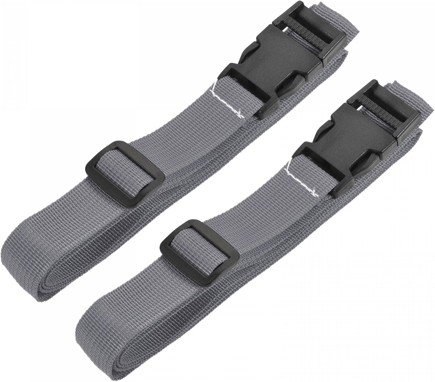 sourcing map Lot de 2 sangles de bagage réglables de 1,5 m de long avec boucle à dégagement rapide pour sac à dos, accessoire de voyage, gris