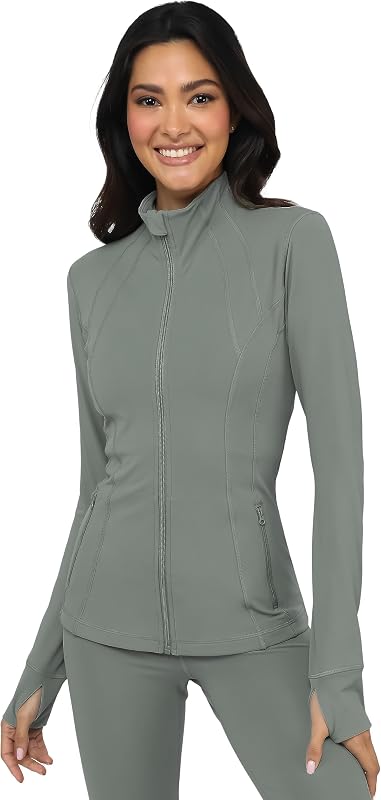 Womens Ultra Soft Lightweight Full Zip Yoga Jacket with Pockets