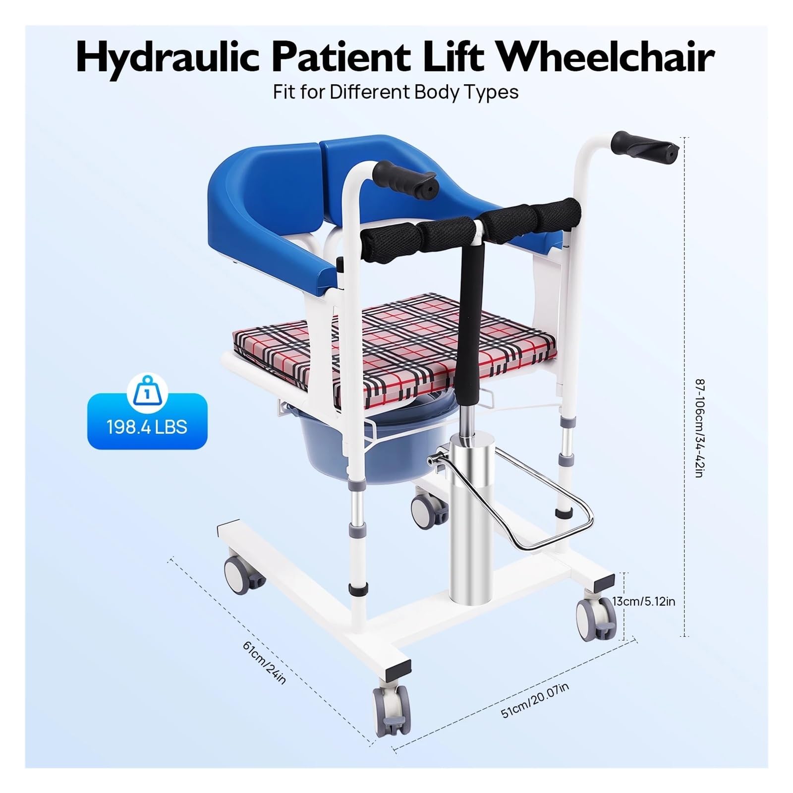 Hydrauliczne Podnoszenie Pacjenta Wózek Inwalidzki Transport Mocne Podnośniki Do Przenoszenia Ładunku Dla Domu Wygodna Płynna Mobilność