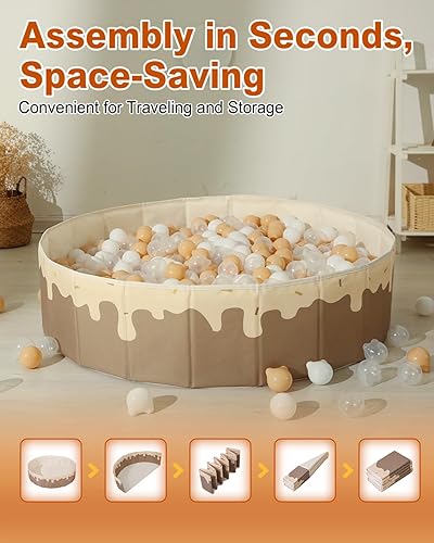 Miniatura 3 de Piscina de pelotas para bebés de 1 a 3 años, tienda de campaña plegable para niños, corralito de juegos con bolsa de almacenamiento, para niños,