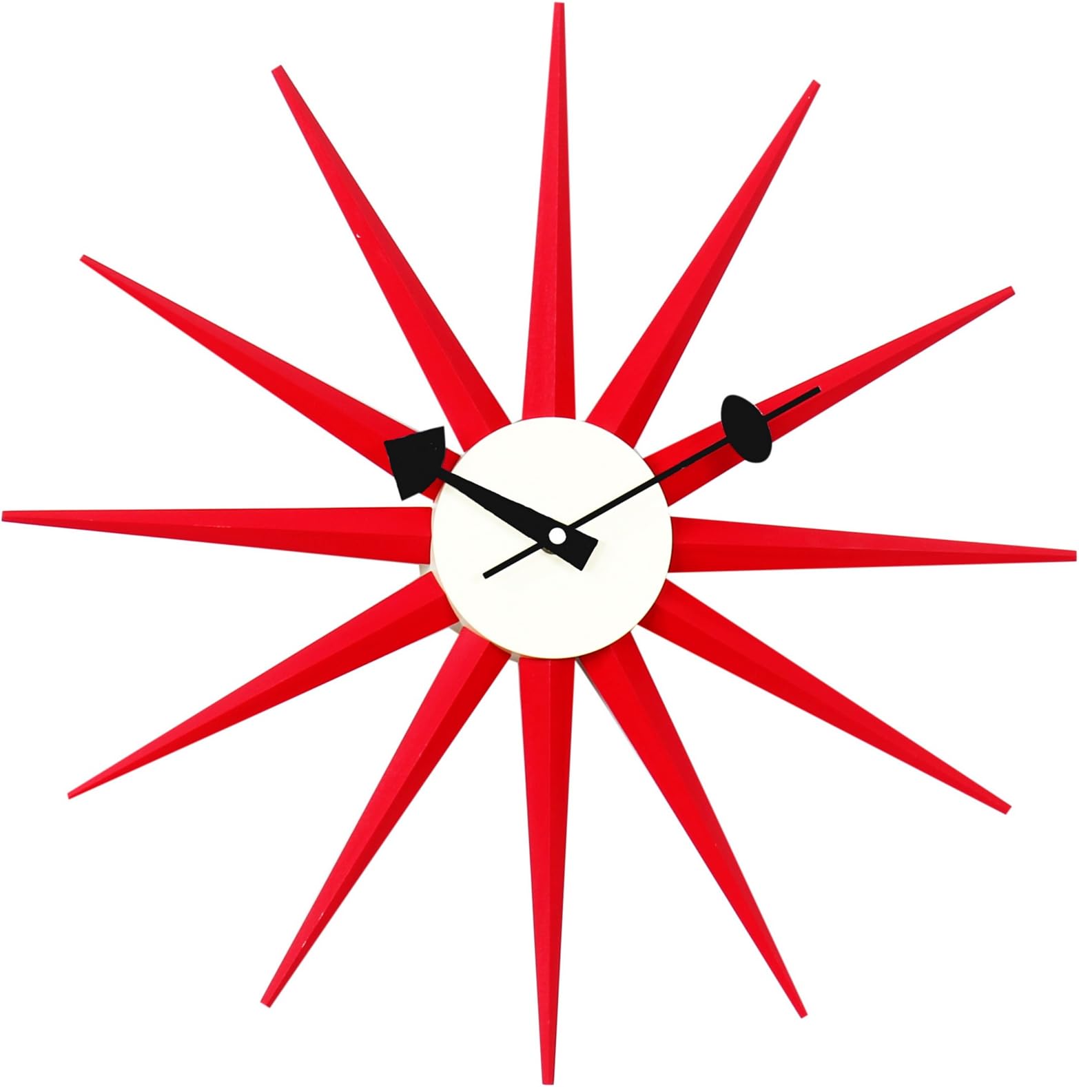 Telechron Classic Wooden Sunburst Clock, Red