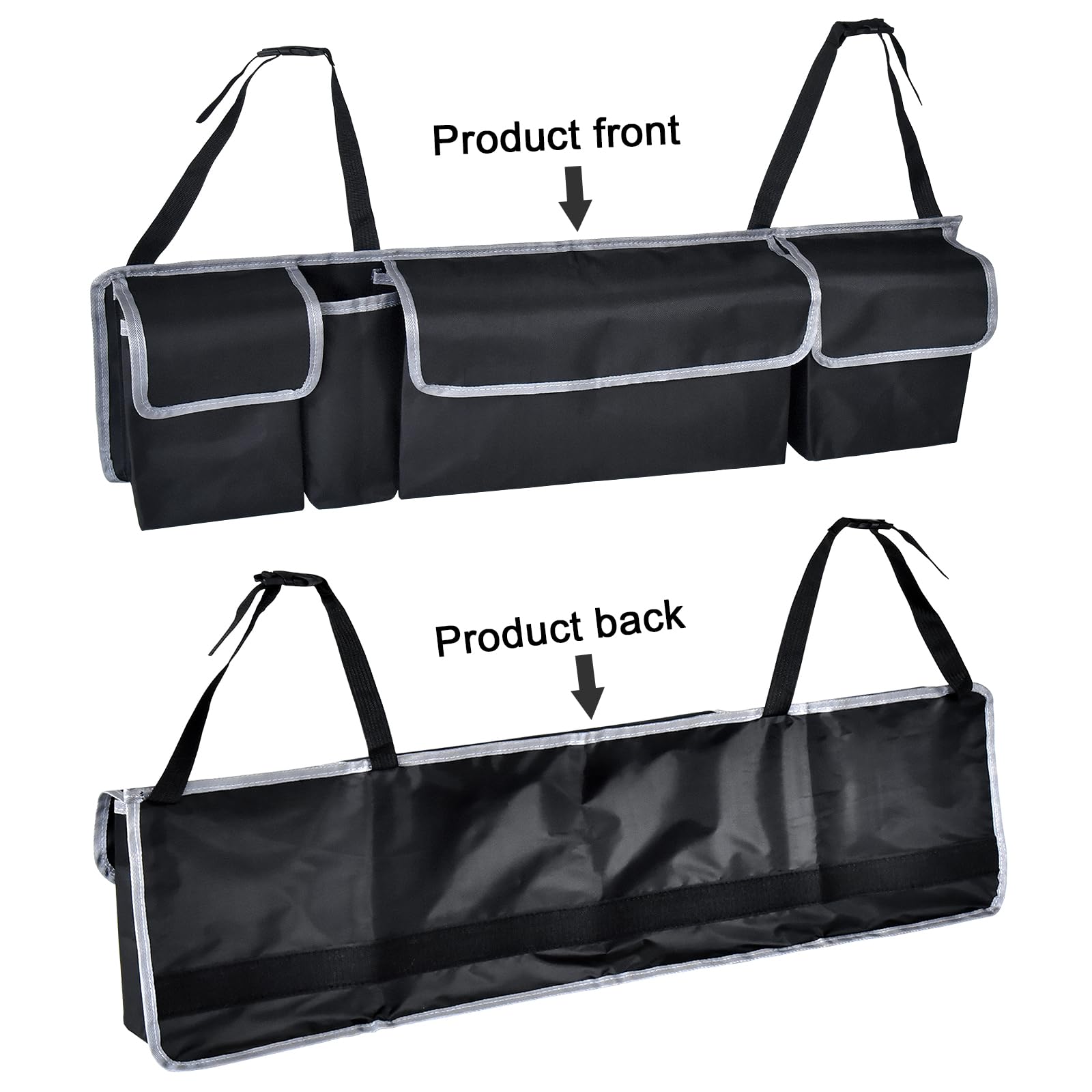 Organizer Per Bagagliaio Auto - In Feltro, 30x15x30 Cm, Pieghevole, Con Maniglia - Foto 5