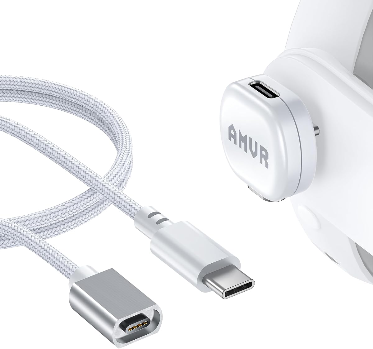AMVR Magnetic Charging Cable Kit Compatible with Meta Quest 3/3S/Pro Accessories, USB-C 3.0 Power Port, Premium Device Protection (Cannot Transmit Data simultaneously)