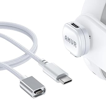 AMVR Magnetic Charging Cable Kit Compatible with Meta Quest 3/3S/Pro Accessories, USB-C 3.0 Power Port, Premium Device Protection Cannot Transmit Data simultaneously