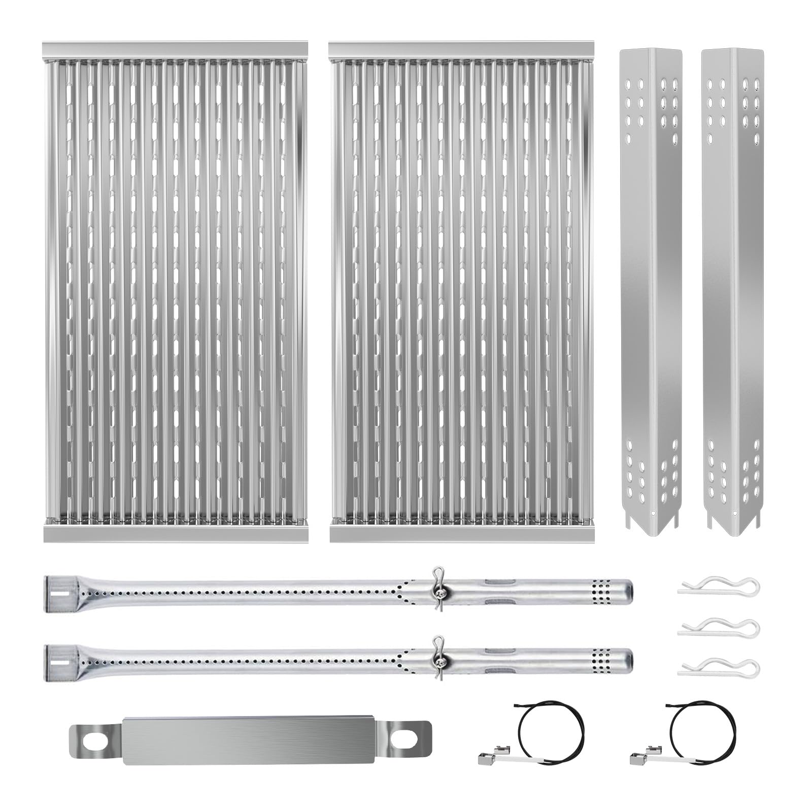 Grill Replacement Parts for Charbroil Performance TRU-Infrared 300 2 Burner 463633316 463672016 463672416 Gas Grill, 17" Emitter Plates, Heat Plates and Grill Burners for Charbroil G466-2500-W1