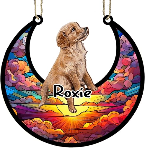 Vista 92 de LOVELYPOD Adorno de Navidad personalizado de perro pastor alemán, atrapasoles conmemorativo, adorno de Navidad de pastor alemán con nombre, pérdida