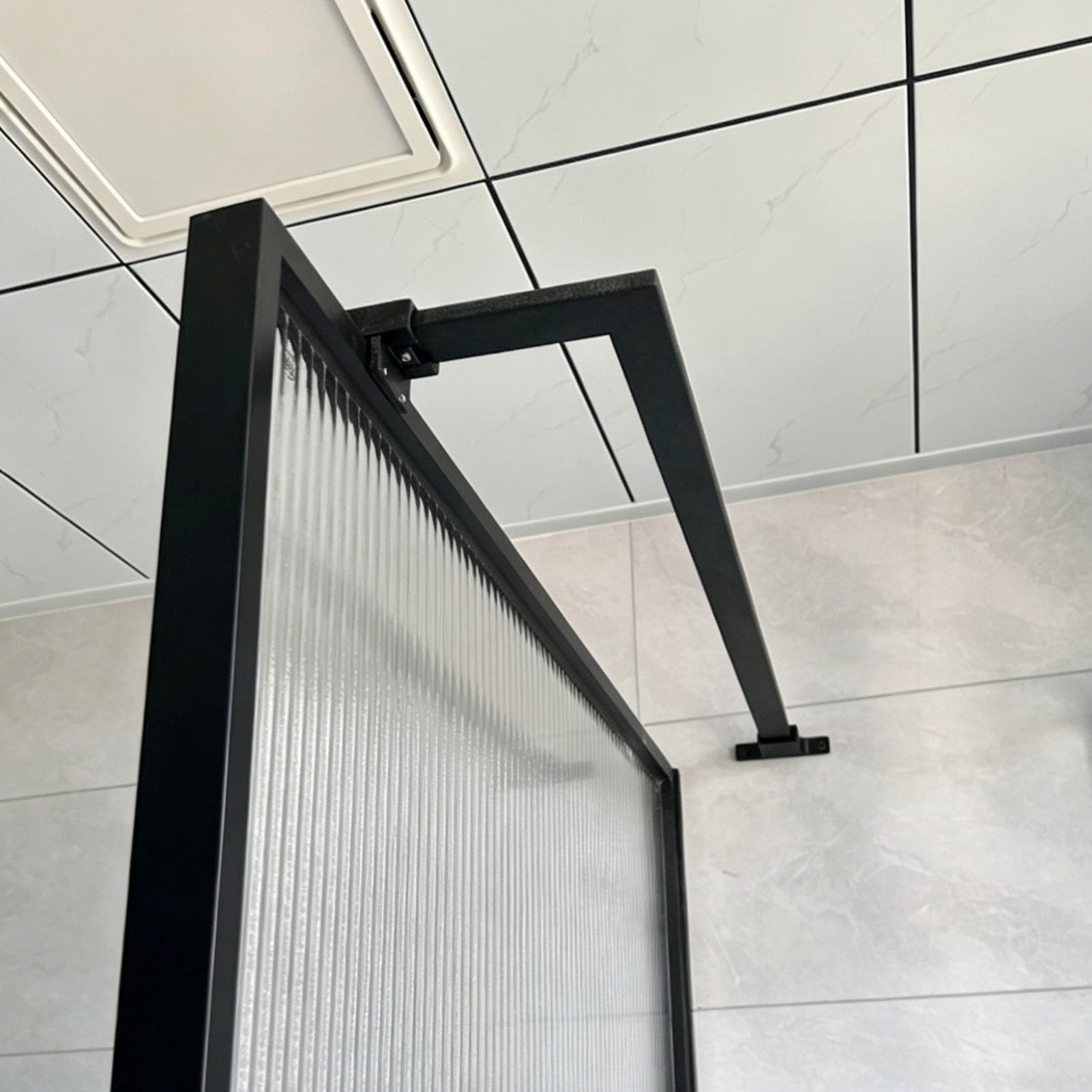 Vidrio grueso de baño barra estabilizadora L negra de 90cm