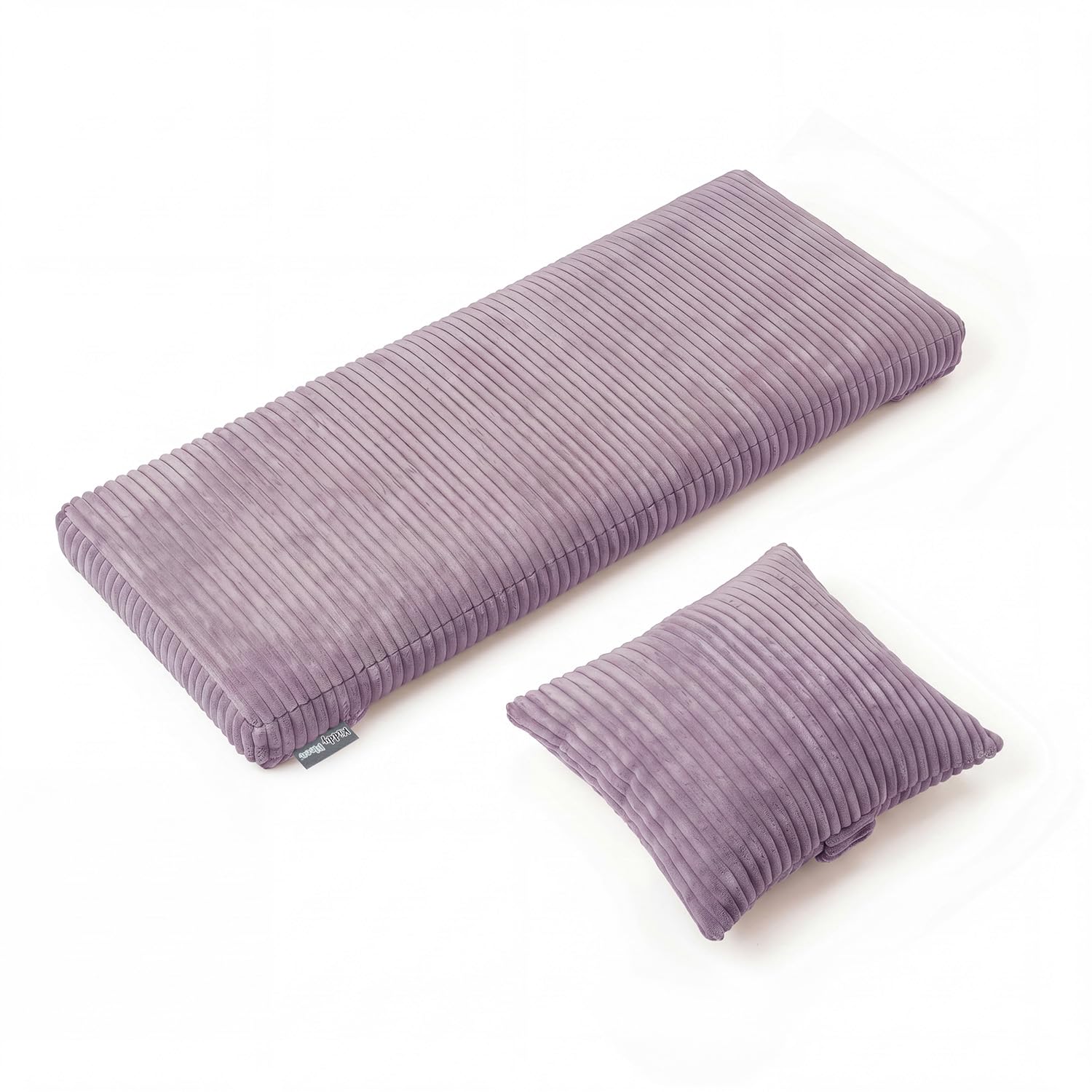 KiddyMoon Cushion Set For Balance Board Mattress And Pillow Ribbed Fabric Washable Cover, Purple,Mattress/Pillow