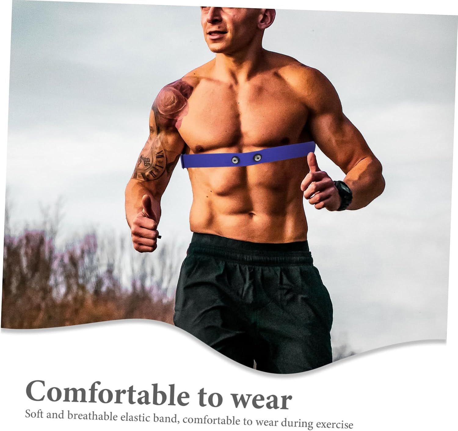 Yardwe Chest Strap for Monitor Elastic Sports Belt for During Running Biking and Climbing and Comfortable Chest Band