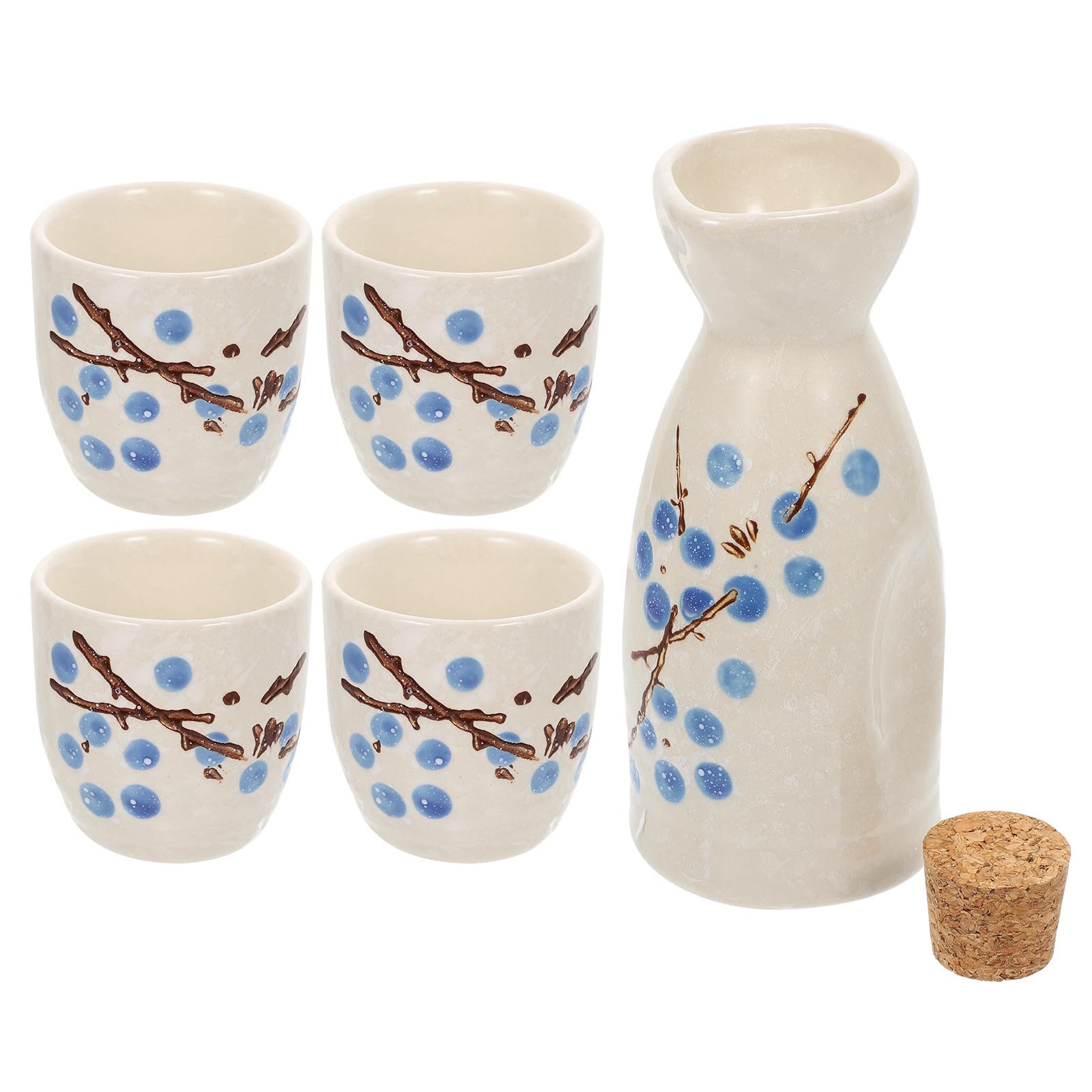 Tazas de sake japonés MAGICLULU de cerámica de diseño único resistente con soporte