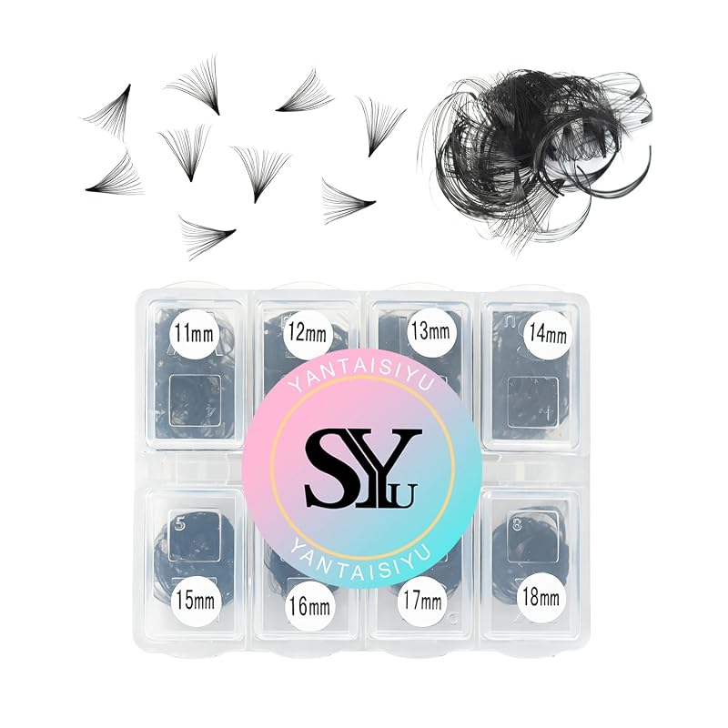 YANTAISIYU Extensões de Cílios em Leques Pré-montados 20D, Curvatura D, 0,07 mm, 11–18 mm, 600 unidades