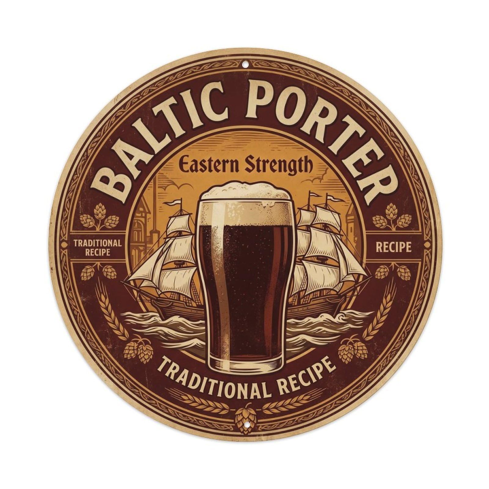 Traditional Baltic Porter Copper Kettle Pub Brewery Metal Tin Sign