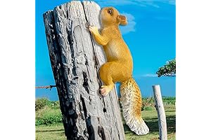 Squirrel For Christmas Tree, 10.3" Climbing Squirrel Figurines, Xmas Tree Decor