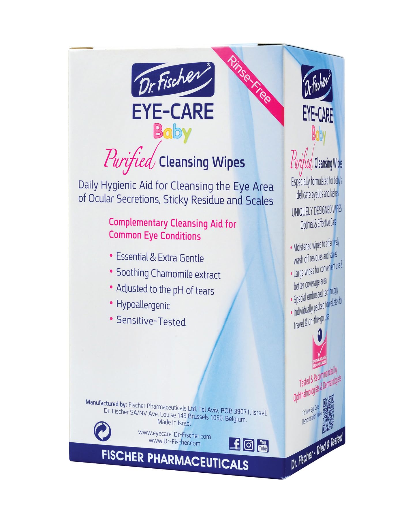 Dr. Fischer Eye-care Non-Irritating Preservative-Free Purified Cleansing Wipes- 30 Pack, BABY
