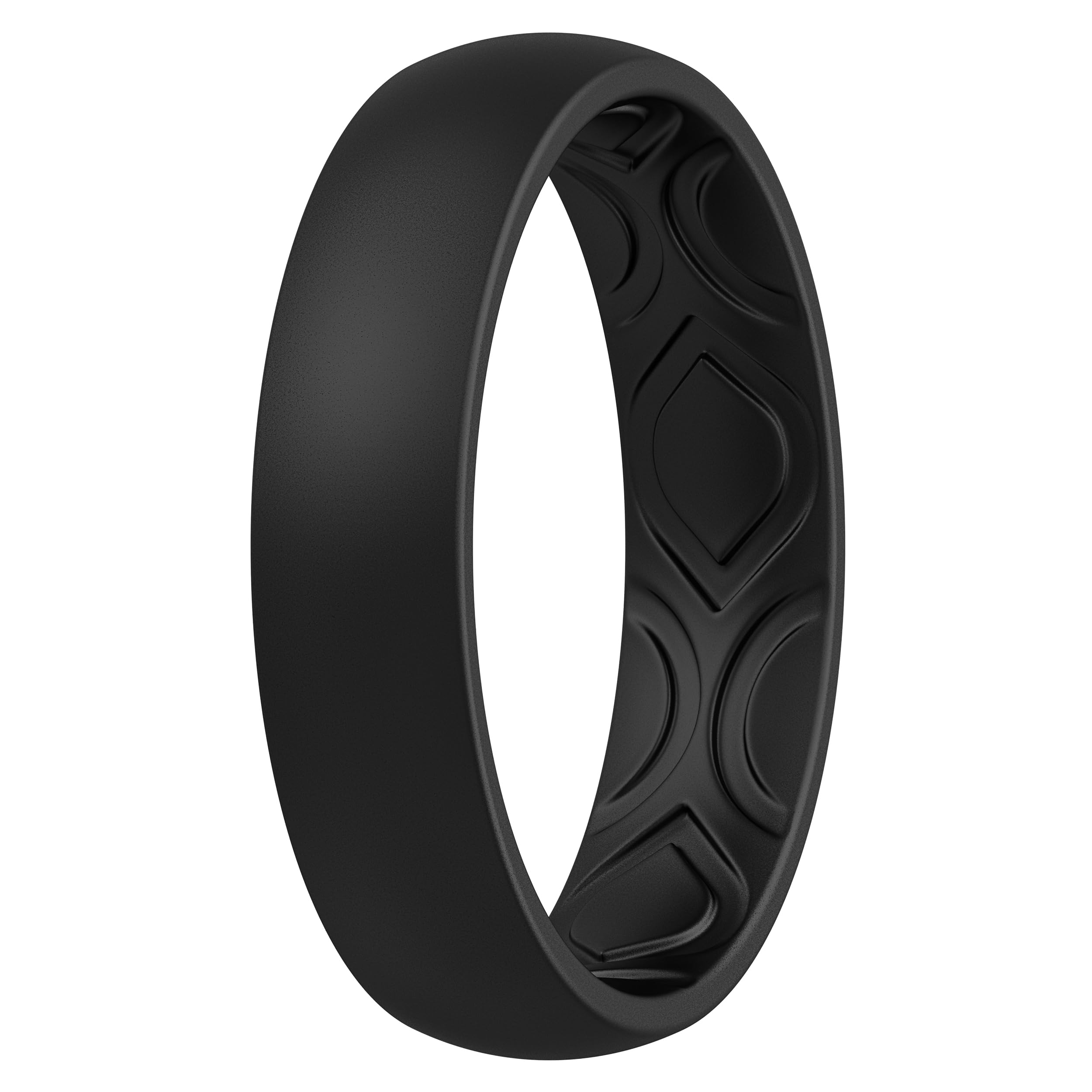 ThunderFit Women Breathable Air Grooves Silicone Wedding Bands Promise Rings 5.5mm Wide 1.8mm Thick - 1/4/8/12 Variety Multipack