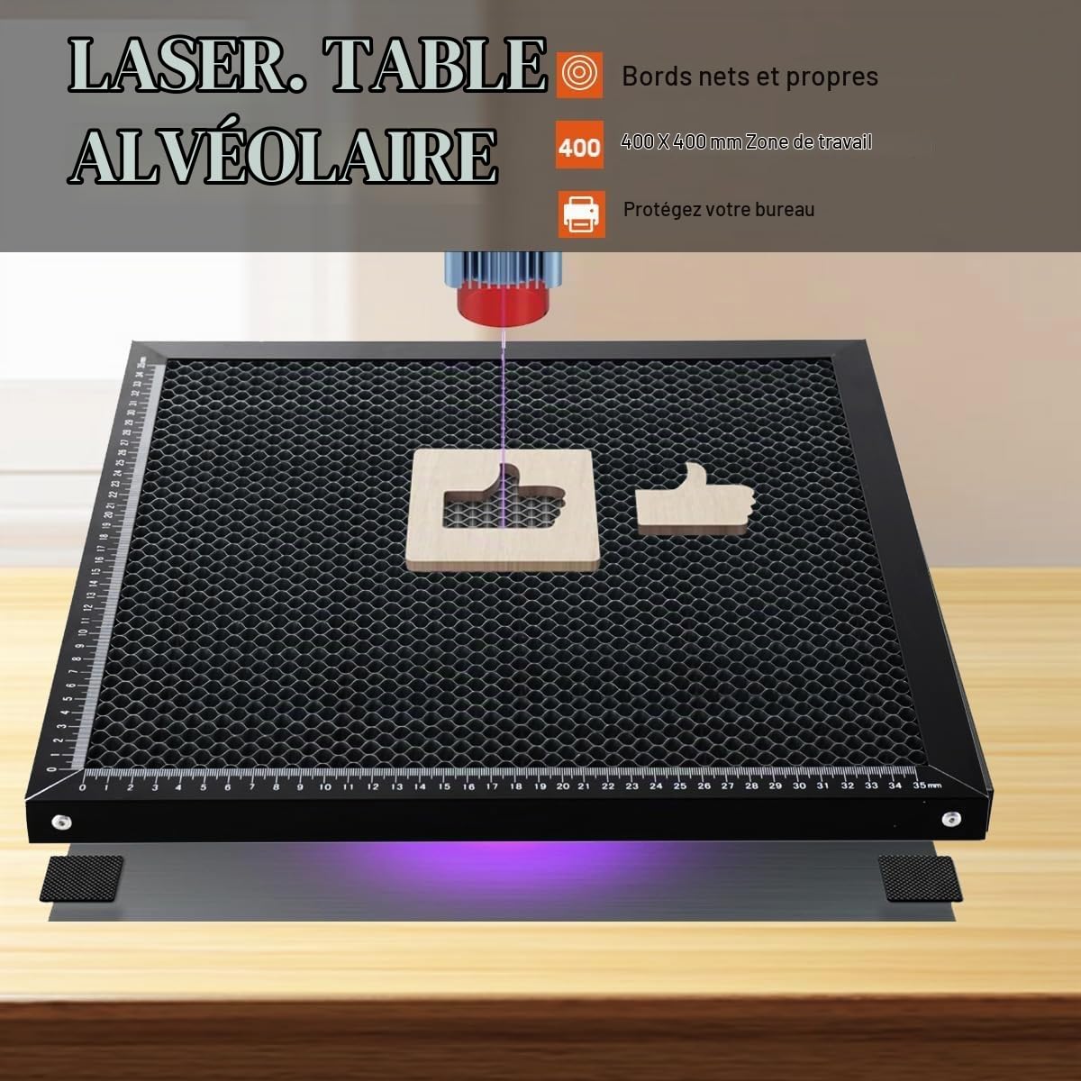 Honeycomb Machine de gravure laser, table de travail en nid d'abeille, 400 x 400 mm, table de travail pour machine de gravure laser, table en nid d'abeille pour découpe laser et gravure laser
