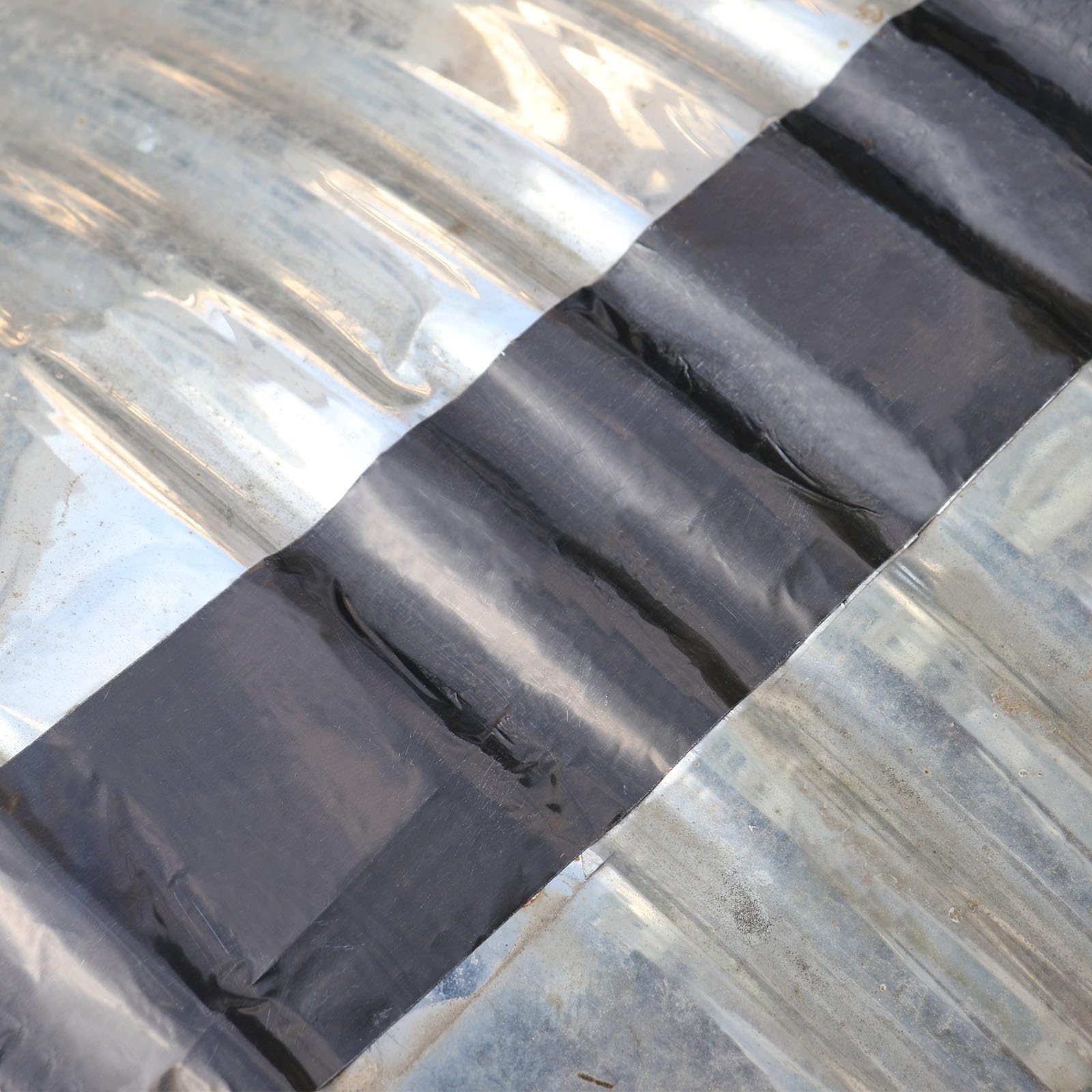 BOMEI PACK 50mmx50m Negro Cinta adhesiva de aluminio aislante térmico - Rollo de aluminio adhesivo de alta temperatura de reparaci ón - Cinta de Aluminio para Sellar Sistemas