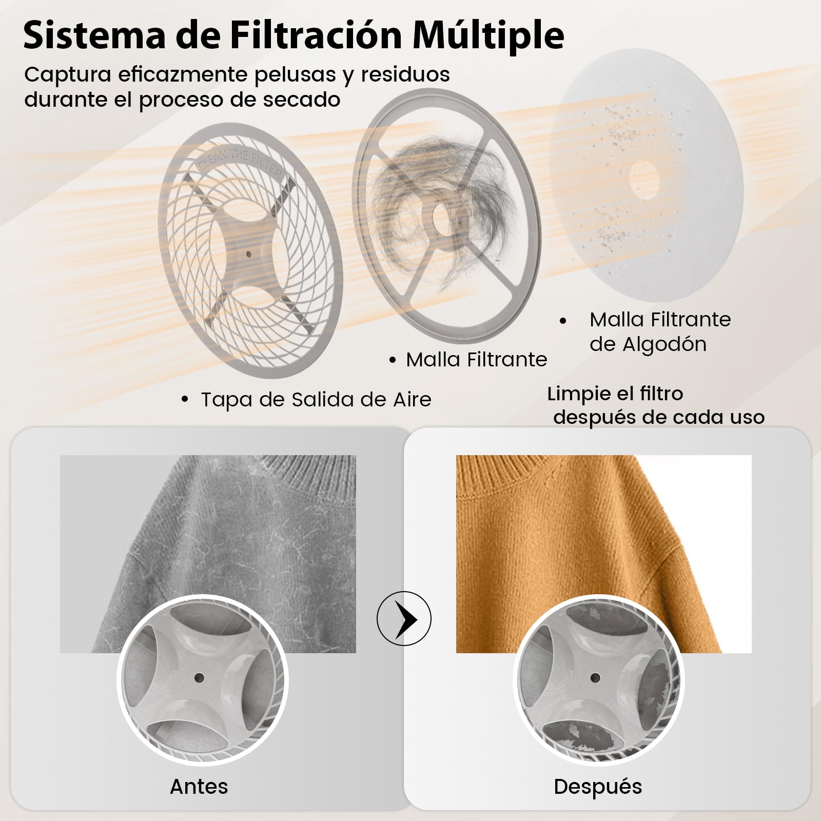 COSTWAY 2.5kg Secadora de Ropa Portátil, 800W Secadora Compacta con Tambor de Acero Inoxidable (Control con Perilla)