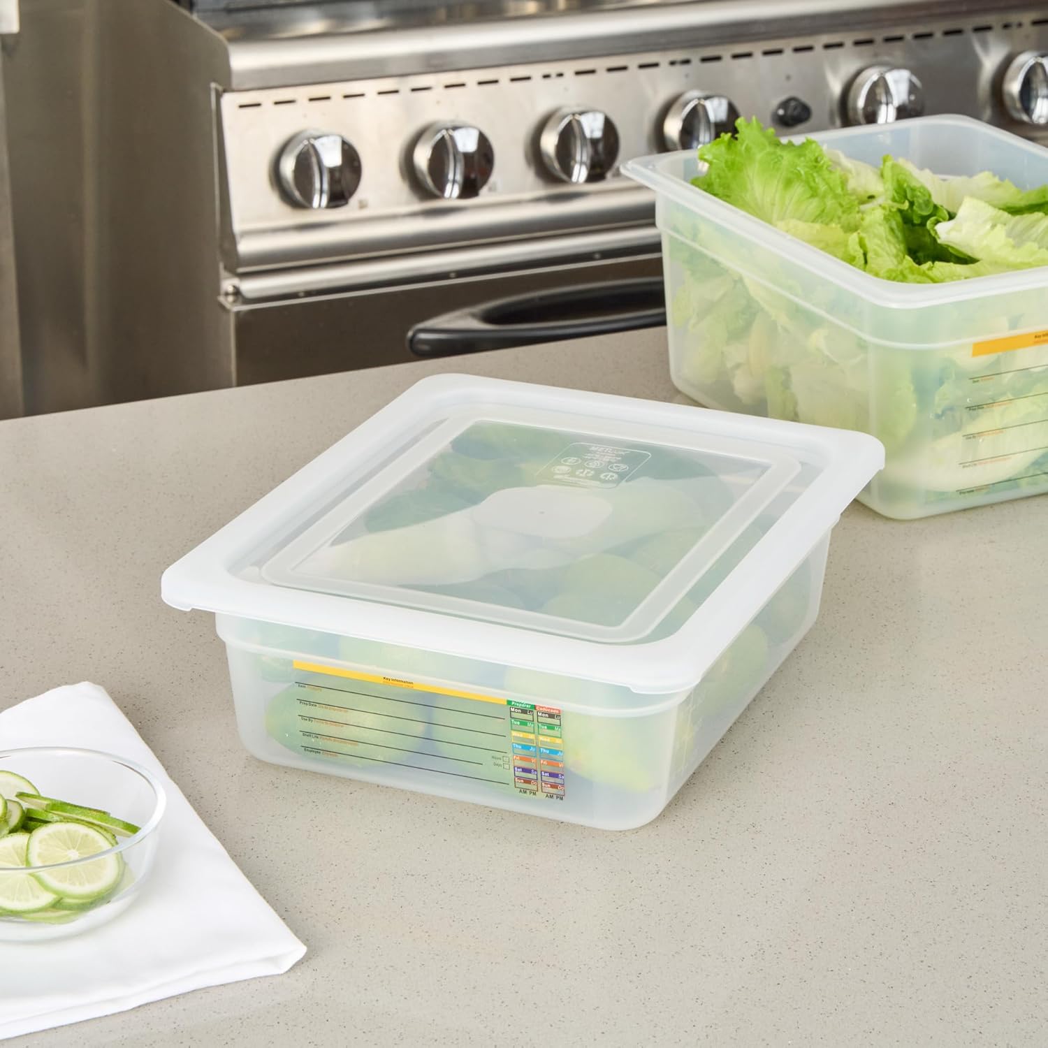 Restaurantware Food Pan Lids Pack of 10 Clear Plastic Lids for Half Size Food Containers, Rectangle Covers with Easy Open Tab Dishwashable Hot Cold Friendly for Restaurants Buffet Commercial Kitchens