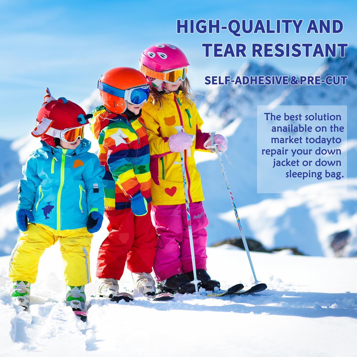 8PCS Down Jacket Repair Patches, Self Adhesive Fabric Repair Patches for Jackets, Clothes, Down Jacket, Waterproof Round Oval Stick on Tape for Coat Clothing Tent Sleeping Bags Ski Pants Holes
