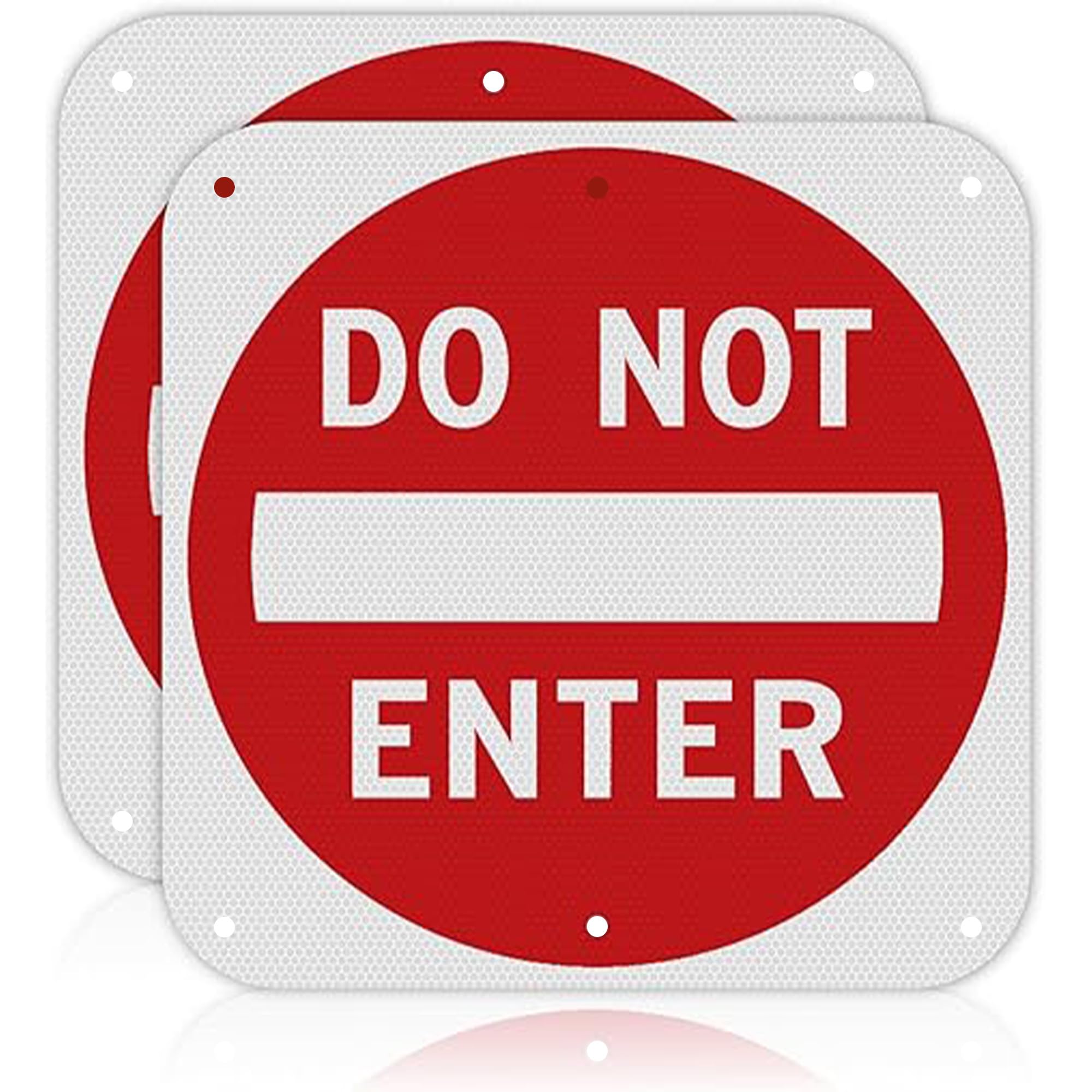 OLANZU Paquete de 2 letreros con texto en inglés "Do Not Entre", 24 x 24 – 60 mil, aluminio prismático de alta intensidad, reflectante de panal de abeja, metal libre de óxido, resistente a la