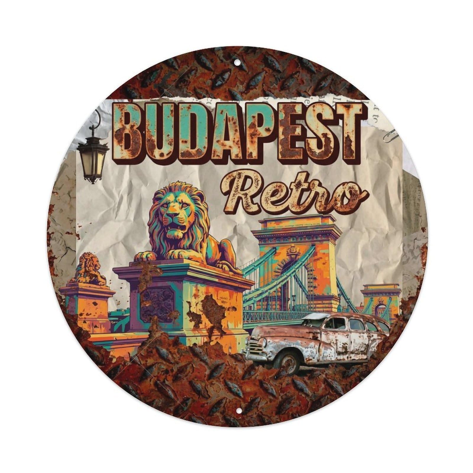 Vintage Travel Budapest Hungary Retro Vintage Metal Tin Sign Plaque