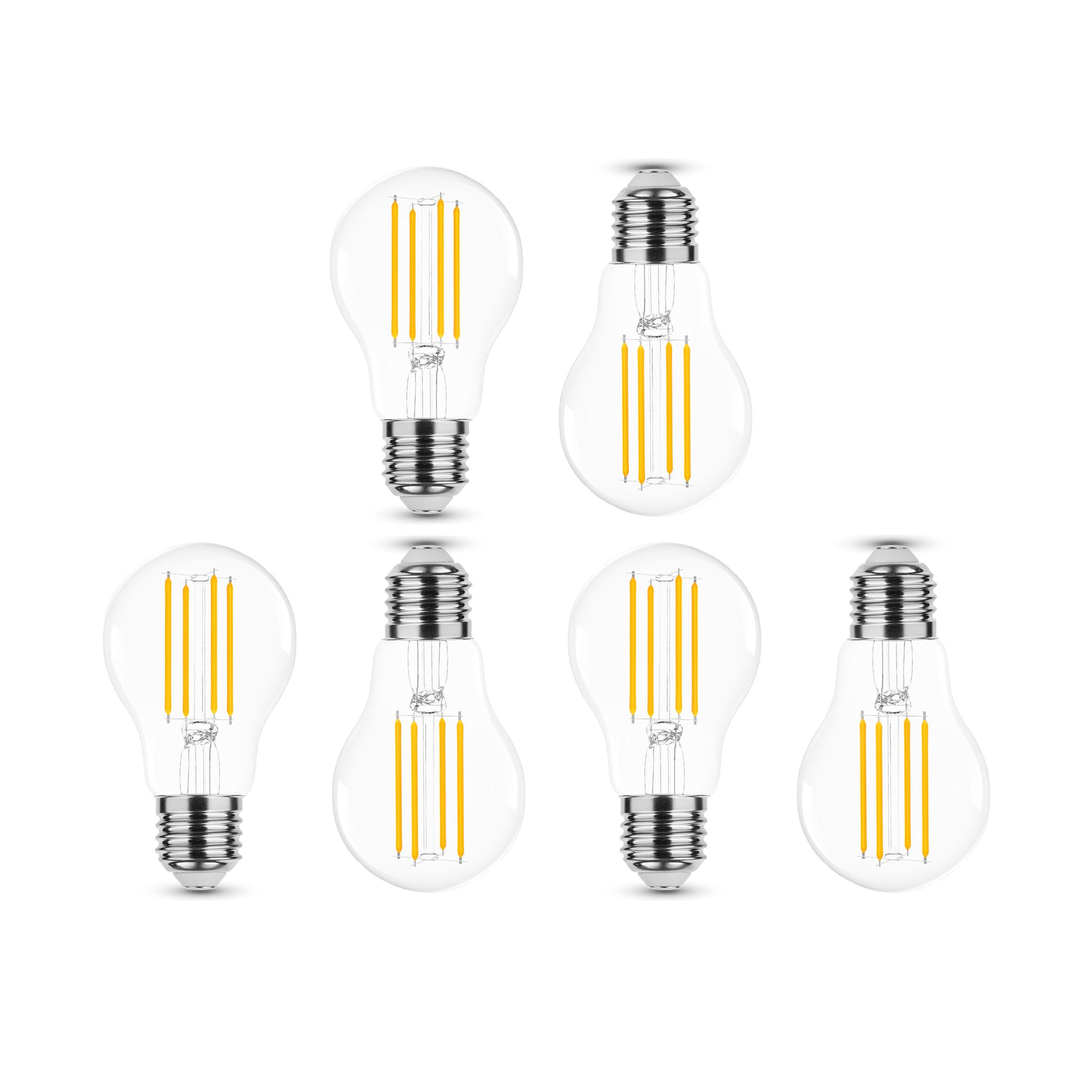 6er Pack LED Filament A60 Glühbirne E27 12W ersetzt 100W, kaltweiß 4000K 1521lm nicht dimmbar | LED Glühbirne | LED E27 | E27 Glühbirne