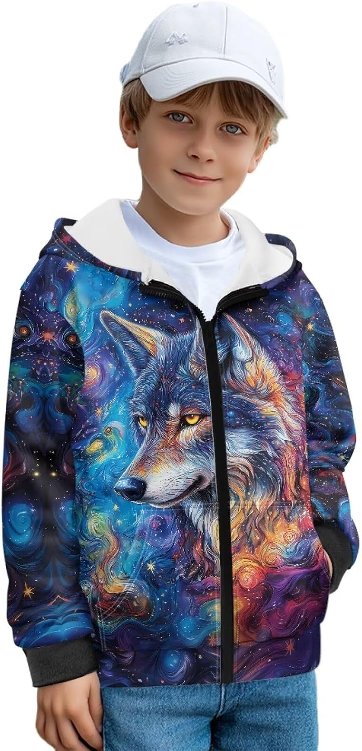 Zip Up Hoodie Girls Boys 6-16Y Y2K Athletic Jackets Lightweight Hooded Sweatshirt Kids Fall Clothes