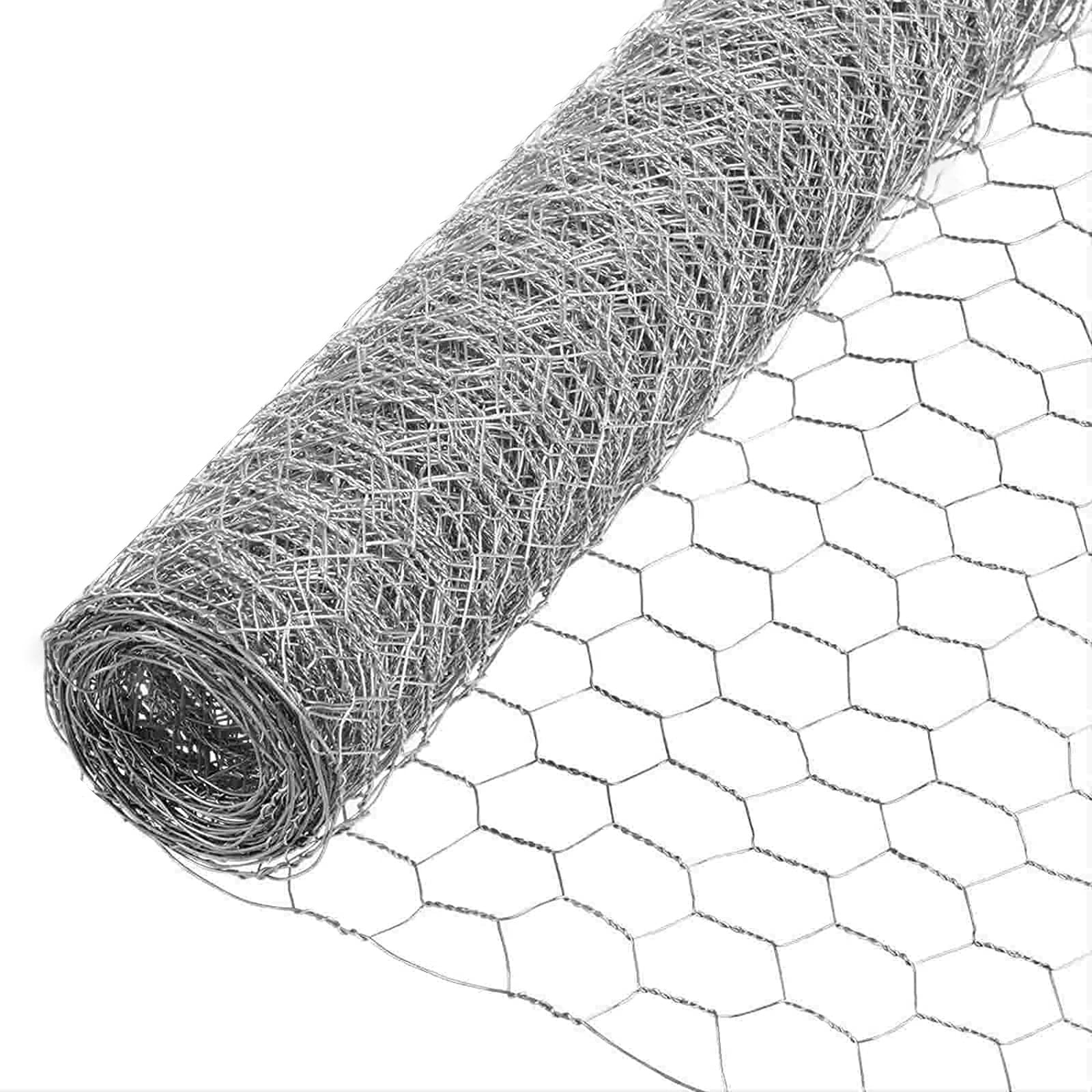 Chicken Wire Mesh, Outdoor Lightweight Anti-Rust Hexagonal Galvanized Chicken Wire Fencing, Protect Gardening Plants Vegetables Flowers Fruits From Dogs, Rabbits,Squirrels, for Garden DIY Craft